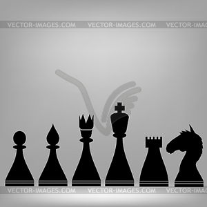 Chess Pieces Silhouettes - vector clipart