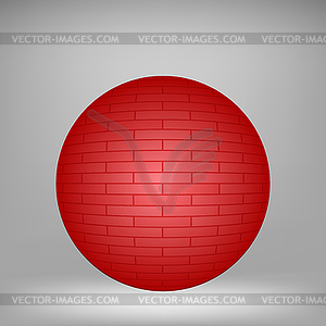 Red Brick Sphere - vector EPS clipart