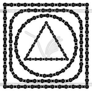 Set of Bike Chain Frames - royalty-free vector clipart