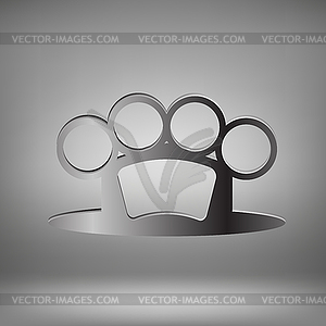 Brass knuckles black and white violence Royalty Free Vector