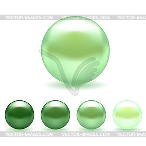 Green Pearl Set - vector clip art