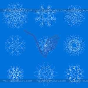 White Snow Flakes - vector image