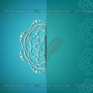 Ornamental Pattern Ion Azure Background - vector image