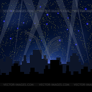 Starry Night Blue Sky - vector image