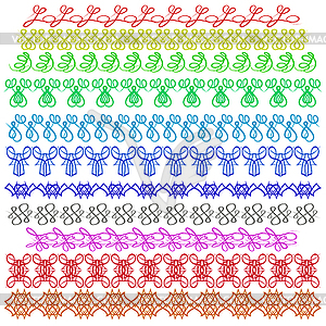 Set of Colorful sewing stitch - vector image