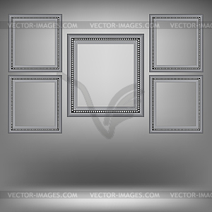 Set of Wood Grey Frames - vector clipart