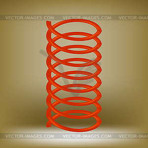 Metal Red Spring - vector image