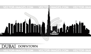 Dubai Downtown City skyline silhouette background - vector clipart