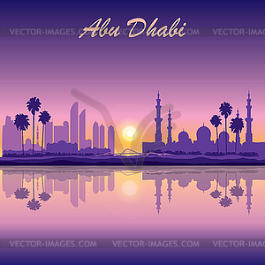 Abu Dhabi skyline silhouette background with Grand - vector clip art