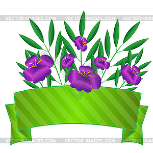 Background for design with violet flowers - vector clip art