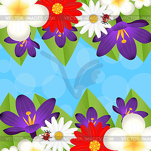 Background for design with beautiful flowers - vector image