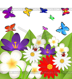 Background for design with beautiful flowers - vector image