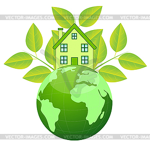 House and planet earth - royalty-free vector image