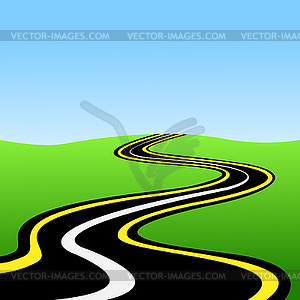 Дорога уходит в расстоянии - изображение в векторе