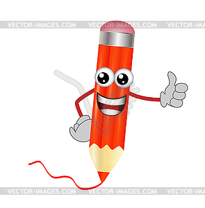 Merry pencil shows gesture Perfectly - vector EPS clipart