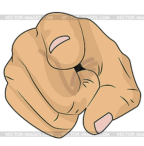 Hand shows an index finger - vector image