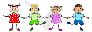 Merry children - vector image