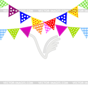 Festive background with bright small flags - vector clip art