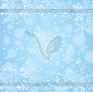 Festive christmas background with snowflakes - vector clipart