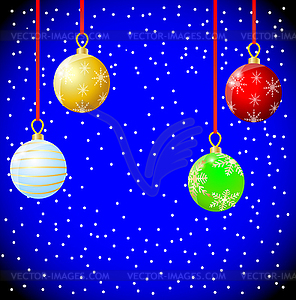 Праздничные рождественские фон с шарами - векторное графическое изображение