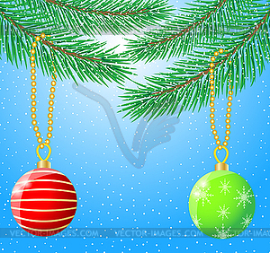 Festive christmas background with balls - vector image