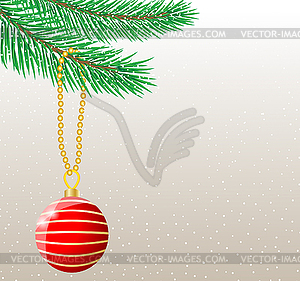 Festive christmas background with ball - vector image