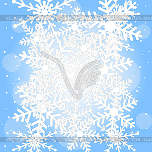 Festive christmas background with snowflakes - vector clip art