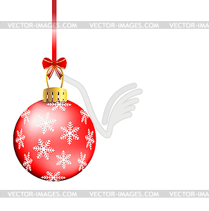 Festive christmas background with ball - vector clipart