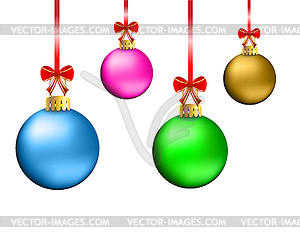 Festive christmas background with balls - vector image