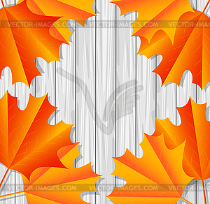 Фон для дизайна с осенними листьями клена - векторизованное изображение клипарта
