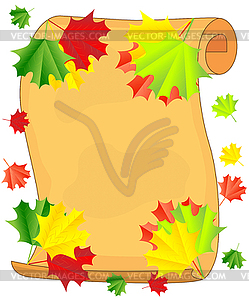 Background for design with autumn leaves of maple - vector image