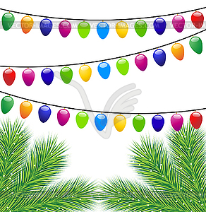 Christmas background with sprigs of fir-tree and - vector clip art