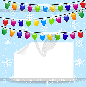 Christmas background with festive garlands - vector image