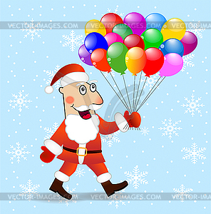 Santa claus with air marbles - vector image