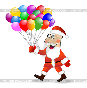 Santa claus with air marbles - vector clipart