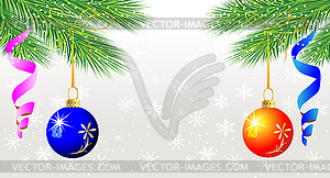 Festive christmas background with balls - vector clipart