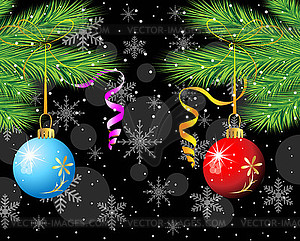 Festive christmas background with balls - vector clipart