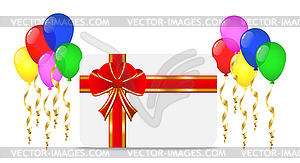 Greeting-card with bright air marbles - vector EPS clipart