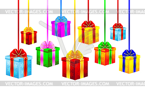 Boxes with gifts - vector clipart