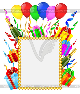 Greeting-card, bottles of champagne, bright - vector clipart