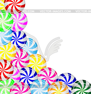 Background of candies of lollipops - vector image