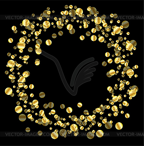 Black background with gold spangles - vector clip art