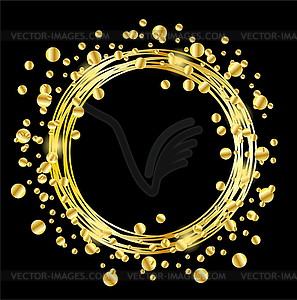 Черный фон с золотыми блестками - цветной векторный клипарт