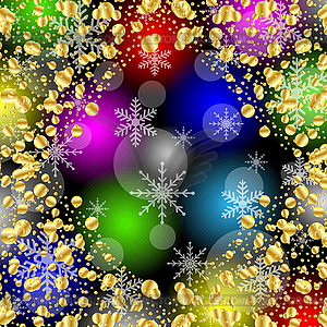 Christmas bright background with gold spangles and - vector image