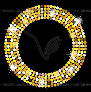 Black background with gold spangles - vector clipart