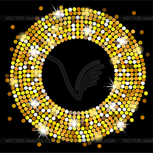 Black background with gold spangles - royalty-free vector clipart