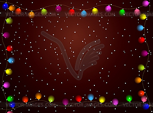 Christmas background with bright garlands - vector image