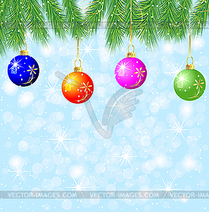 Festive background with branches of christmas tree - vector clipart