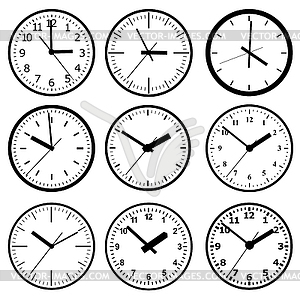 Wall mounted digital clock - vector clip art