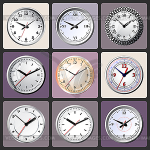 Wall mounted digital clock - vector image